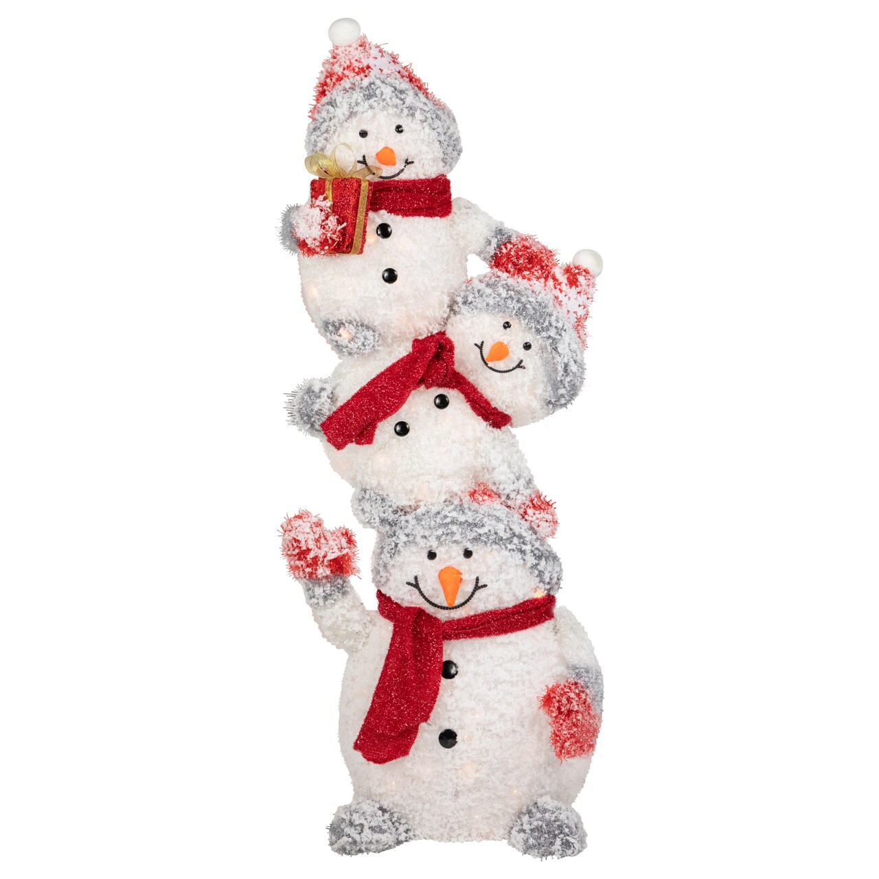 Northlight 42" Lighted Stacked Snowman Family Outdoor Christmas Decoraton